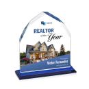Montibello Full Color Blue Arch & Crescent Crystal Award