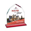 Montibello Full Color Red Arch & Crescent Crystal Award