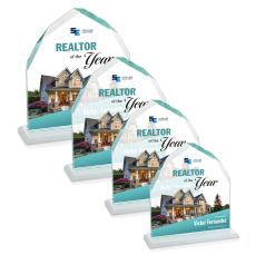 Montibello Full Color White Arch & Crescent Crystal Award - Corporate Awards