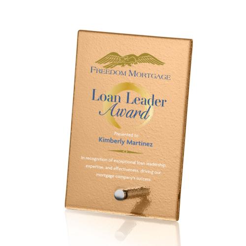 Corporate Awards - Glass Awards - Atchison Russet Full Color Silver Rectangle Glass Award