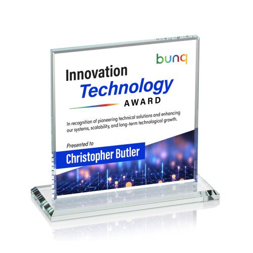 Corporate Awards - Crystal Awards - Sahara Full Color Clear Crystal Award