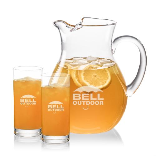 Corporate Recognition Gifts - Etched Barware - Montclair Pitcher & Franca Beverage Set