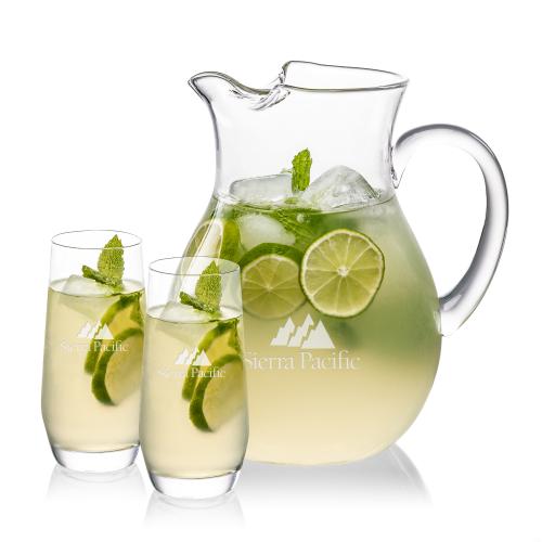 Corporate Recognition Gifts - Etched Barware - Montclair Pitcher & Sturgis Beverage Set