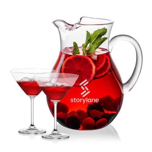 Corporate Recognition Gifts - Etched Barware - Montclair Pitcher & Coleford Cocktail Set