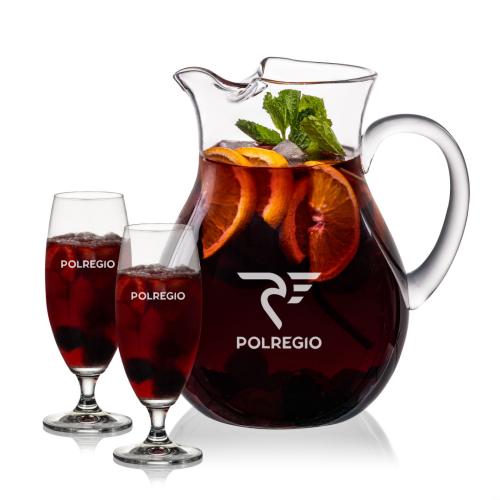 Corporate Recognition Gifts - Etched Barware - Montclair Pitcher & Pinehurst Cocktail Set