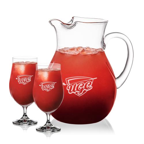 Corporate Recognition Gifts - Etched Barware - Montclair Pitcher & Rochdale Cocktail Set