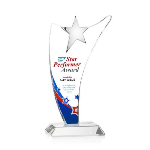 Corporate Awards - Crystal Awards - Atkinson Chrome Full Color Star Crystal Award