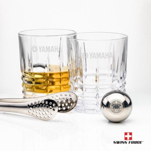 Corporate Recognition Gifts - Etched Barware - Swiss Force® S/S Balls & 2 Fortino OTR