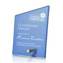 Atchison Blue Slant Gold Peak Glass Award