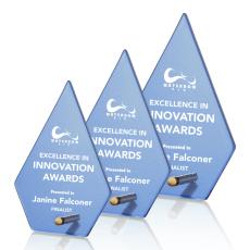 Atchison Blue Diamond Gold Glass Award - Metal Awards
