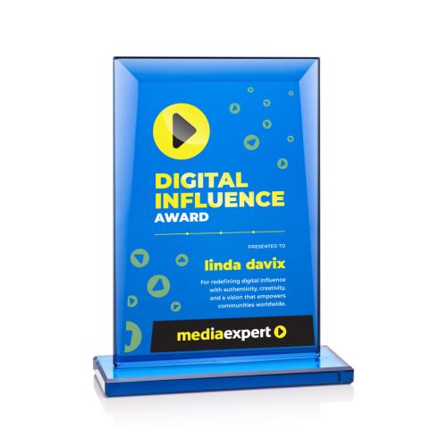 Corporate Awards - Crystal Awards - Martello Full Color Rectangle Crystal Award