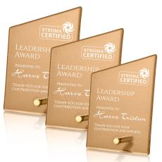 Atchison Russet Slant Gold Peak Glass Award - Full Color Awards