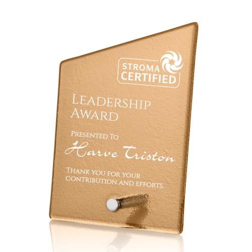 Corporate Awards - Glass Awards - Atchison Russet Slant Silver Peak Glass Award