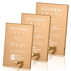 Atchison Russet Gold Rectangle Glass Award - Corporate Awards