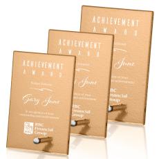 Atchison Russet Silver Rectangle Glass Award - Metal Awards