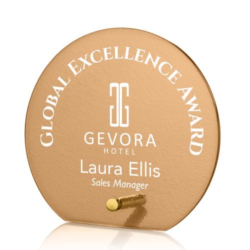 Corporate Awards - Glass Awards - Atchison Russet Gold Circle Glass Award