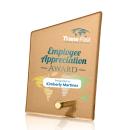 Atchison Russet Slant Full Color Gold Peak Glass Award