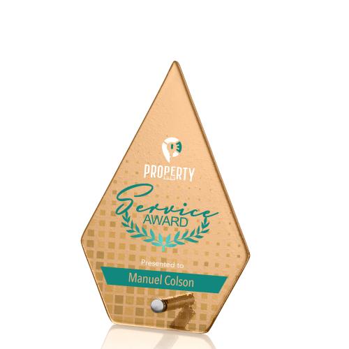 Corporate Awards - Glass Awards - Atchison Russet Diamond Full Color Silver Glass Award