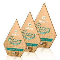 Atchison Russet Diamond Full Color Silver Glass Award - Metal Awards