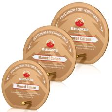 Atchison Russet Full Color Gold Circle Glass Award - Metal Awards