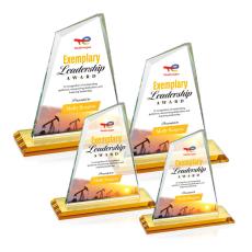 Summit Full Color Amber Peak Crystal Award - Crystal Awards