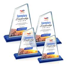 Summit Full Color Blue Peak Crystal Award - Mountain Awards