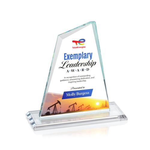 Corporate Awards - Crystal Awards - Summit Full Color Clear Peak Crystal Award