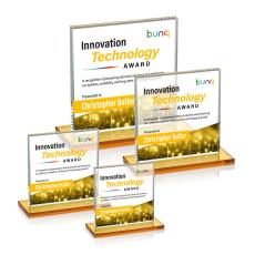 Sahara Full Color Amber Crystal Award - Crystal Awards