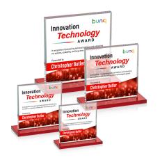 Sahara Full Color Red Crystal Award - Colored Crystal