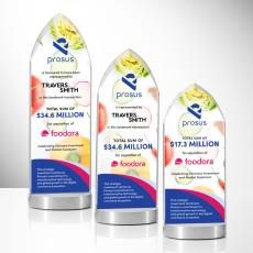 Oakburn Full Color Arch & Crescent Crystal Award - Corporate Awards