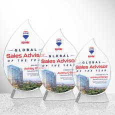 Carmack Full Color Flame Crystal Award - Crystal Awards