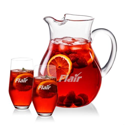 Corporate Recognition Gifts - Etched Barware - Montclair Pitcher & Graydon Beverage Set