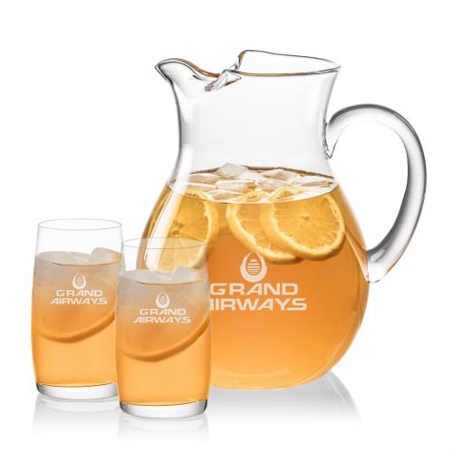 Corporate Recognition Gifts - Etched Barware - Montclair Pitcher & Valemount Beverage Set