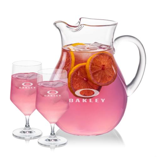 Corporate Recognition Gifts - Etched Barware - Montclair Pitcher & Tucson Cocktail Set