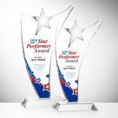 Atkinson Chrome Full Color Star Crystal Award - Crystal Star Awards