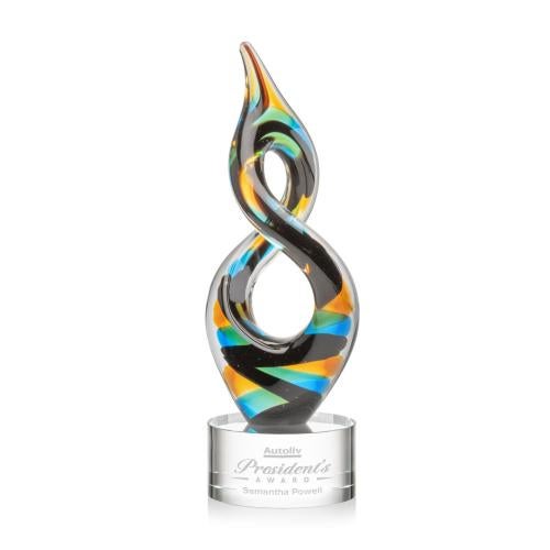 Corporate Awards - Glass Awards - Cosenzo Clear on Marvel Base Abstract / Misc Glass Award