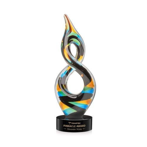Corporate Awards - Glass Awards - Cosenzo Black on Stanrich Base Abstract / Misc Glass Award