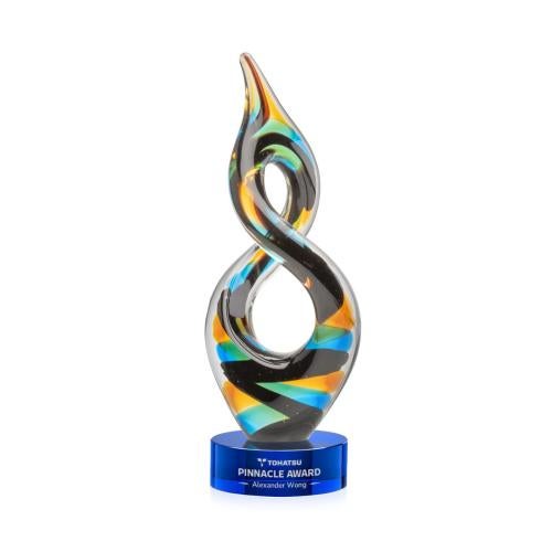 Corporate Awards - Glass Awards - Cosenzo Blue on Stanrich Base Abstract / Misc Glass Award