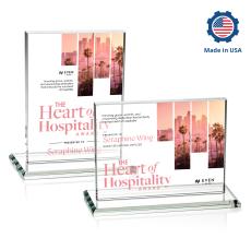 Emperor Full Color Made in USA (Horiz) Rectangle Crystal Award - Crystal Awards