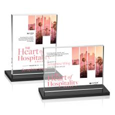 Emperor Full Color Black (Horiz) Rectangle Crystal Award - Corporate Awards