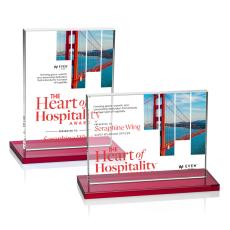 Emperor Full Color Red Rectangle Crystal Award - Crystal Awards