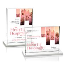 Emperor Full Color White (Horiz) Rectangle Crystal Award - Corporate Awards