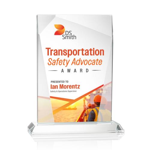 Corporate Awards - Crystal Awards - Shamrock Full Color Rectangle Crystal Award