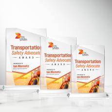 Shamrock Full Color Rectangle Crystal Award - Corporate Awards