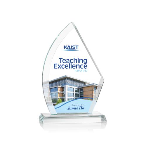 Corporate Awards - Crystal Awards - Ayrton Full Color Sail Crystal Award