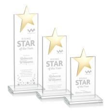 Bryanston Gold Clear Star Crystal Award - Crystal Pillar Awards
