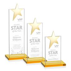 Bryanston Gold Amber Star Crystal Award - Crystal Pillar Awards