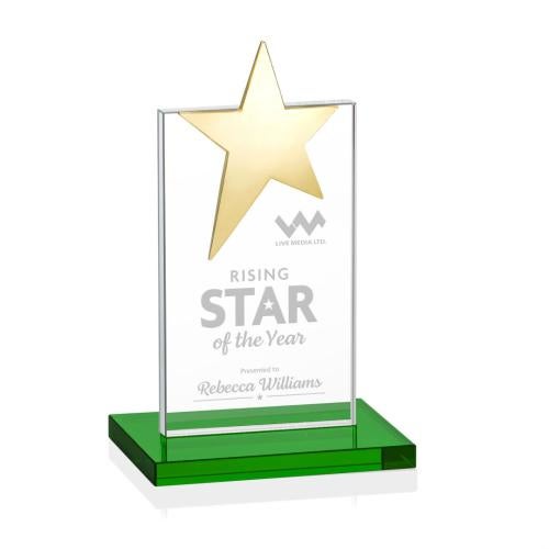 Corporate Awards - Crystal Awards - Bryanston Gold Green Star Crystal Award