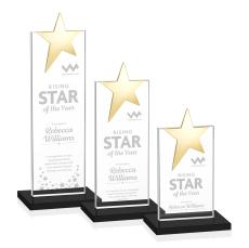 Bryanston Gold Black Star Crystal Award - Crystal Star Awards