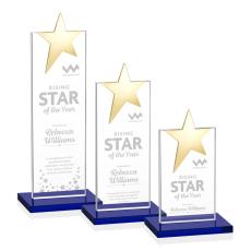 Bryanston Gold Blue Star Crystal Award - Crystal Pillar Awards